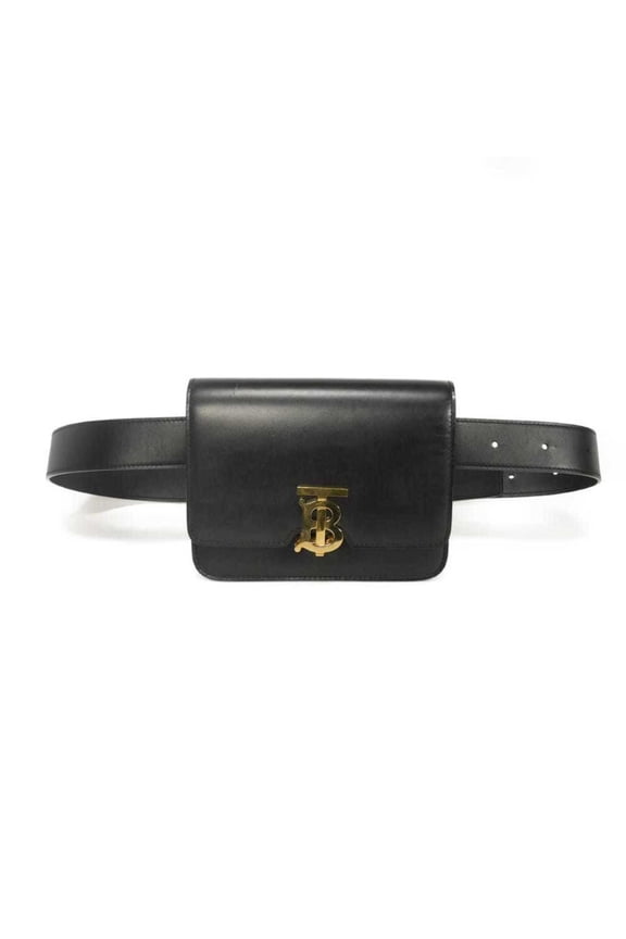 Pre-Owned Burberry body bag, TB logo, belt flap, compartment, waist pouch, gold, monogram,...