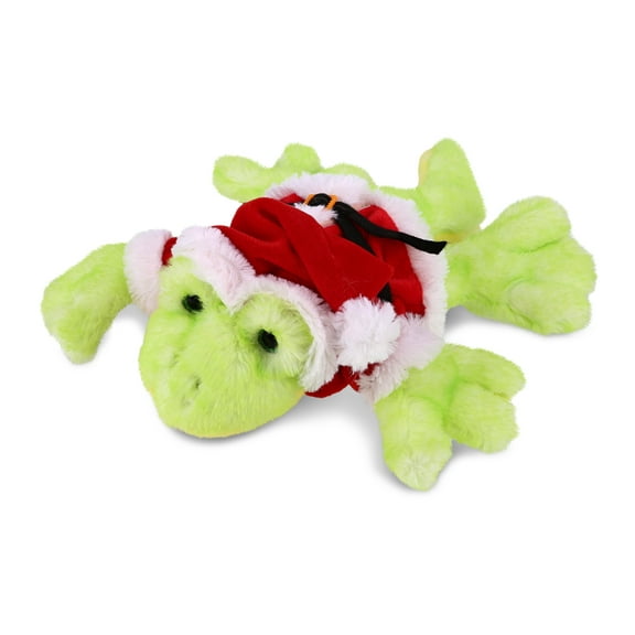 DolliBu Santa Gecko Stuffed Animal Plush Toy - Super Soft Gecko Dress Up with Red Santa Claus Outfit, Cute Lizard Holiday Christmas Gift - 13.5 Inches