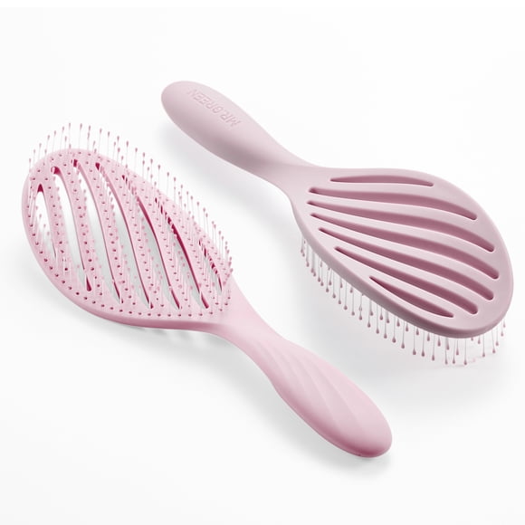 MR.GREEN Hollow Out Hair Brush Scalp Massage Combs Hair Styling Detangler Fast Blow Drying Detangling Tool For Wet Dry Curly Hair (Pink)