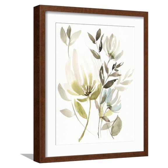 Art.com Winter Arrangement II Art Print by Jennifer Goldberger, Brown Frame Wall Art, 17" x 21"