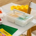 thumbnail image 5 of IRIS USA 1 Qt. Plastic Storage Bin with Lid, White, Stackable Craft and Sensory Organizer for Home or Office, 2 Pack, 5 of 8