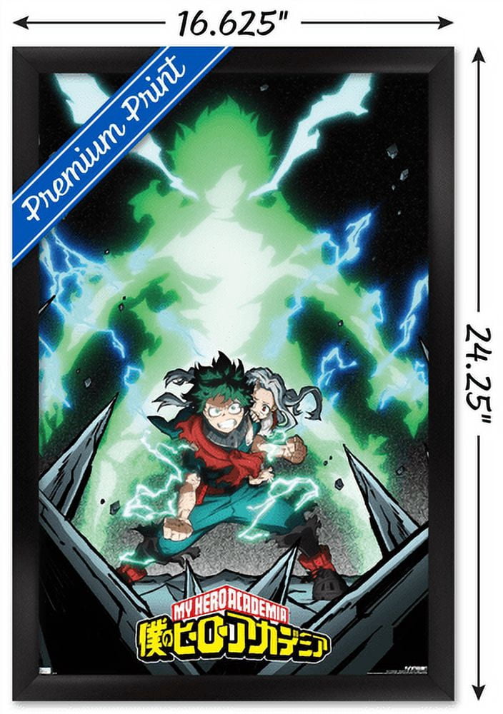 My Hero Academia: Season 4 - Deku Visual Wall Poster, 14.725" x 22.375", Framed
