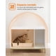 thumbnail image 3 of Mueble Arenero, Mueble de Caja Arenero para Gatos,con Alfombrilla Rascadora, Patas Altas, 80 x 50 x 55 cm, Blanco y Dorado, 3 of 9