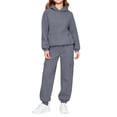 thumbnail image 2 of Piuwrlz Kids 2-Piece Hoodies Outfits Sets,Girls Cotton Sweatshirt Pants Fashion Set Dark Gray Size 13-14 Years, 2 of 9