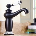 thumbnail image 3 of Black Brass, Modern Single Handle Bathroom Sink Mixer Retro Style Single Lever Basin Faucet, 3 of 5