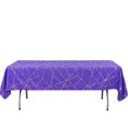 thumbnail image 2 of BalsaCircle 60" x 102" Purple Gold Metallic Geometric Design Polyester Rectangle Tablecloth, 2 of 8