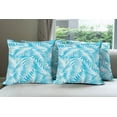 thumbnail image 6 of Ambesonne Tropical Throw Pillow Cover 4 Pack, Exotic Miami Palms, 24", Turquoise Aqua Blue, 6 of 7