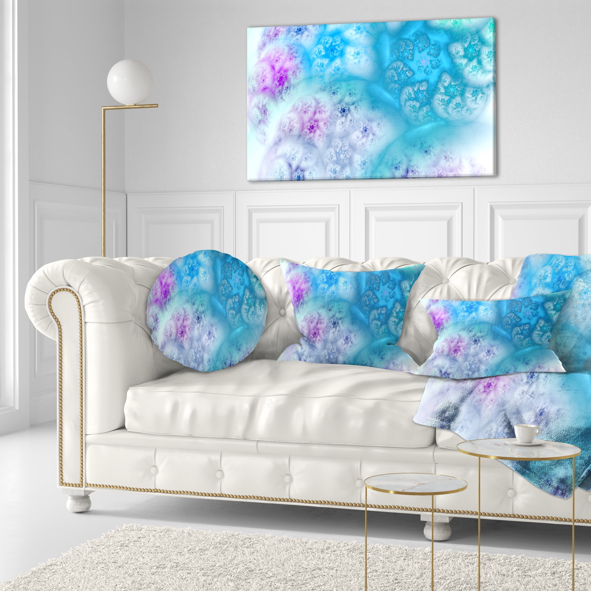 Designart Clear Blue Magic Stormy Sky - Abstract Throw Pillow - 12x20