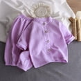 thumbnail image 2 of Ulitacool Outfits For Boy Summer Stand Collar Short Sleeve Cartoon Prints T Shirts Pants Retro Toddler Clothing 18-24 Months Purple, 2 of 5