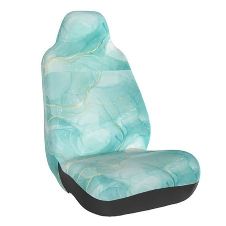 Elastic Car Seat Cover Seat Protection And Anti-Pollution Seat Cover Suitable For Most Car Seats. Such As: Cars Suvs Trucks Vans Etc. Pastel Cyan Mint Liquid Marble Vintage
