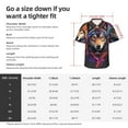 thumbnail image 3 of Yiaed Colorful Wolf Head Print Hawaiian Shirt for Men Short Sleeve Button Down Shirts Beach Shirts for Men-Medium, 3 of 5