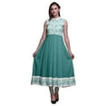 thumbnail image 1 of Bimba Kurtis Indiens Vert Aigue-Marine2 Feuilles pour Femmes Anarkali Prêt-à-Porter Uni Robe Kurti Indienne Imprimée X-Small, 1 of 6