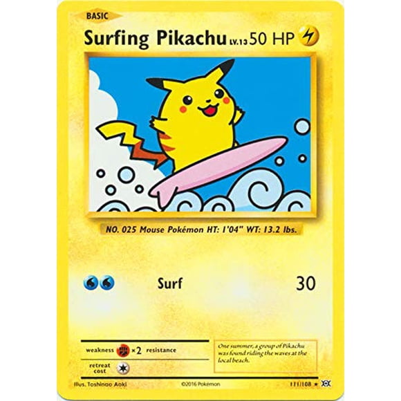 Carta coleccionable Pokémon Surfing Pikachu XY Evolutions 111/108
