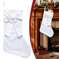thumbnail image 2 of Clearance Under $3 White Velvet Christmas Stocking with Large Bow for Winter Wonderland Decor, 2 of 5