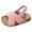 Pink, variant on Kids Sandals with Cork Footbed, Non-Slip Slides for Girls Double Buckle Toddler Slippers with Adjustable Back Strap, Comfort Water-Resistant Shoes White,9 Toddler
