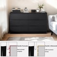 thumbnail image 6 of Black 6 Drawer Dresser for Bedroom, 15.3" D x 47.2" W x 32.3" H in Simply Modern Chest of Drawers, Wood Storage Double Dresser with Deep Drawers for Living Room, Hallway Entryway, 6 of 9