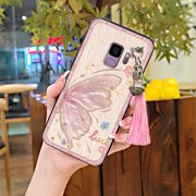 LYM-Phone Case For Samsung Galaxy S9/SM-G9600, Full wrap Cartoon Graffiti Anti-dust Cute Anti-knock Silicone Protective Bell Tassel Fashion Design Phone Pouch Waterproof Durable TPU