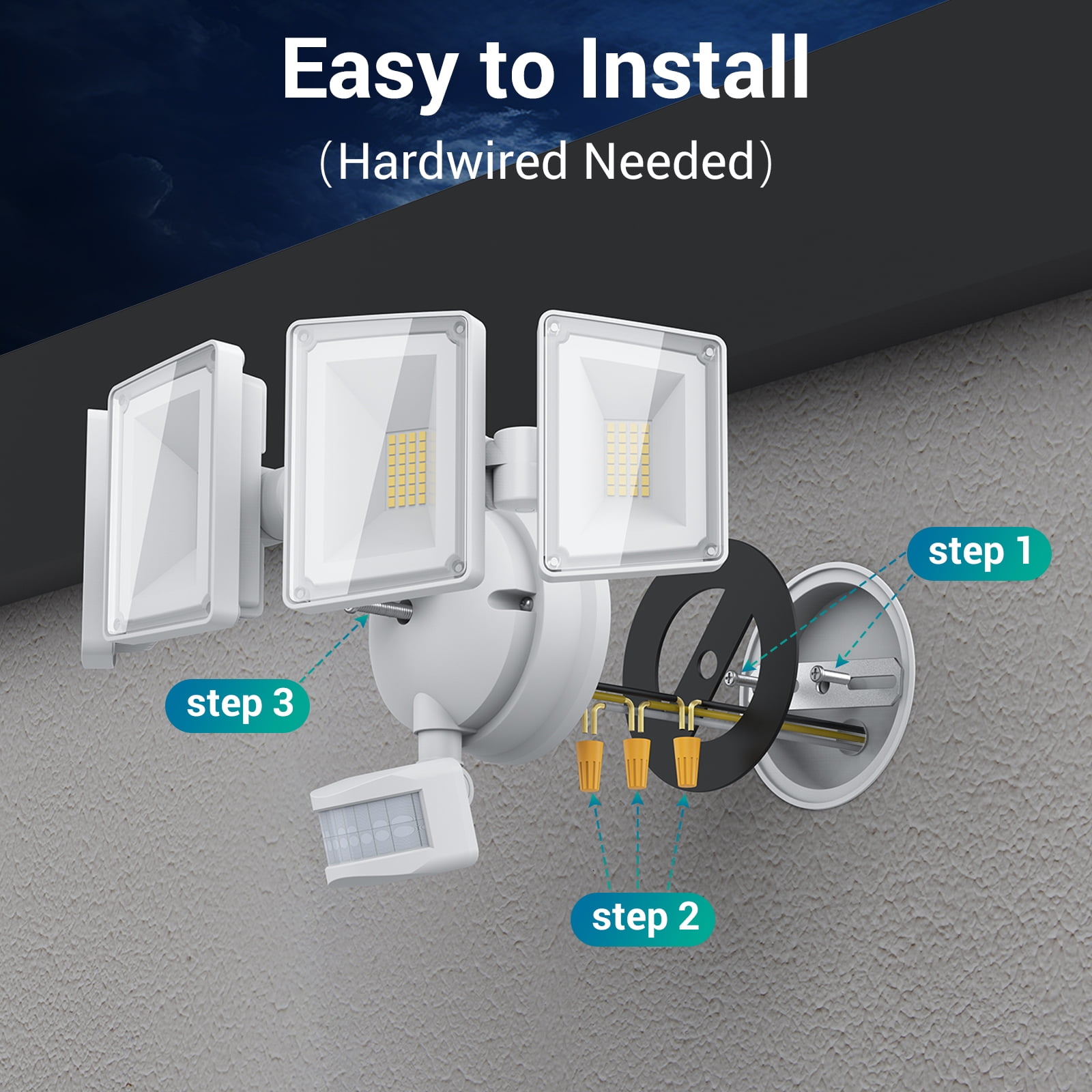 USTELLAR 100W Motion Sensor Light Outdoor Remote Control, 10000LM Super Bright LED Flood Light Outdoor, Outdoor Security Light, 5000K White Motion Sensor Light For Yard Eave