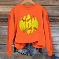 thumbnail image 2 of Pavied Chandails à Col Rond pour Femmes, Chandails Graphiques, Chandail de Baseball pour Femmes,Udadera Para Mujer, Haut Décontracté à Capuche Imprimé Baseball de Printemps pour Femmes, Hauts d'Entraînement Orange 1 L, 2 of 4