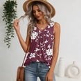 thumbnail image 4 of Womens Tank Tops V Neck Basic Solid Color Casual Flowy Summer Sleeveless #01Wine L, 4 of 6