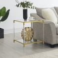 thumbnail image 4 of Royal Crest Two-Tier Acrylic Clear Glass Square End Table in Gold Chrome Finish, 4 of 5