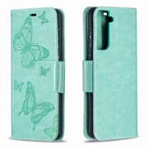 Dteck Case For Samsung Galaxy S21 6.2 inch Premium PU Leather Flip Wallet Case Embossed Full Body Protection Flip Stand Card Holder Magnetic Cover , green