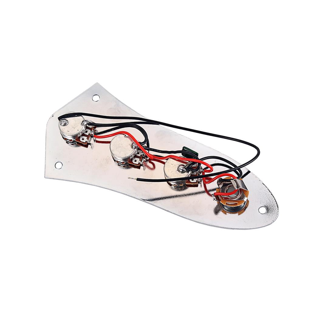 LeeQinersw Durable Prewired Fully Loaded Control Plate Switch for JB Jazz Bass Guitar Parts