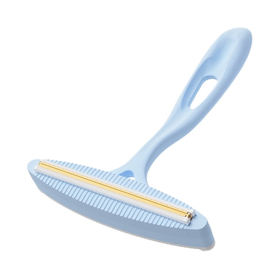Double-Sided Fabric Shaver for Clothing Lint and Pill Removal Manual Handheld Fuzz Remover Brush - Blue
