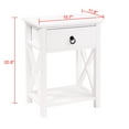 paproos Nightstand Set of 2, White End Table Set, Industrial Side Table