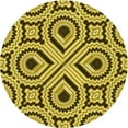 thumbnail image 1 of Ahgly Company Indoor Round Patterned Bright Gold Yellow Area Rugs, 5' Round, 1 of 6