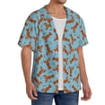 thumbnail image 3 of Salouo Funny Lobsters Pattern Cuban Collar Shirts for Men Button-Down Shirt Men's Short Sleeve Shirts Hawaiian Shirts Casual Shirts -XX-Large, 3 of 6