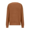 thumbnail image 4 of Patlollav Womens Soild Long Sleeve Pocket Knit Pullover Sweater Coat Brown XXL, 4 of 6