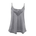 thumbnail image 3 of Honeeladyy Discount Women's Lace Up Tank Tops Spaghetti Strap String V Neck Vest Summer Sleeveless Casual Tops Beach Vacation Loose Fit Tops Gray, 3 of 6
