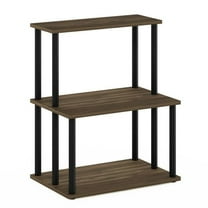 Turn-N-Tube 3-Tier Toolless Kitchen Storage Shelf, Columbia Walnut & Black