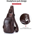 thumbnail image 4 of SCHLATUM Bolso Cruzado de Cuero Genuino para Hombre, Color Café, 4 of 9