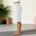 thumbnail image 3 of Lumtrix Bermuda Shorts For Women With Pockets Below Knee Length Women'S High Waisted Stretch Long Shorts Walking Casual Capris White 2XL, 3 of 6