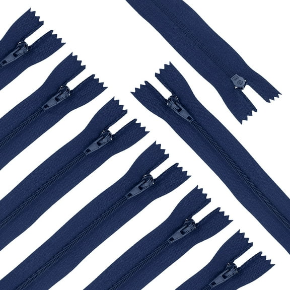 30Pcs 7.5" Nylon Coil Zippers, #3 Closed End Jacket Zippers, Navy Blue