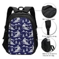thumbnail image 3 of Saiise Abstract Skiing Pattern USB Travel Laptop Backpack for Men Women Multi Compartment USB Charging Port Breathable Back Padding Luggage Strap, 3 of 7