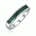 thumbnail image 6 of Rectangular Bar Green Malachite Inlay Sterling Silver Ring-11, 6 of 8