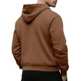 thumbnail image 3 of Handshe Men's Pullover Hoodie, Solid Color Loose Fit with Patch Pockets, Casual French for Everyday Wear, 3 of 5