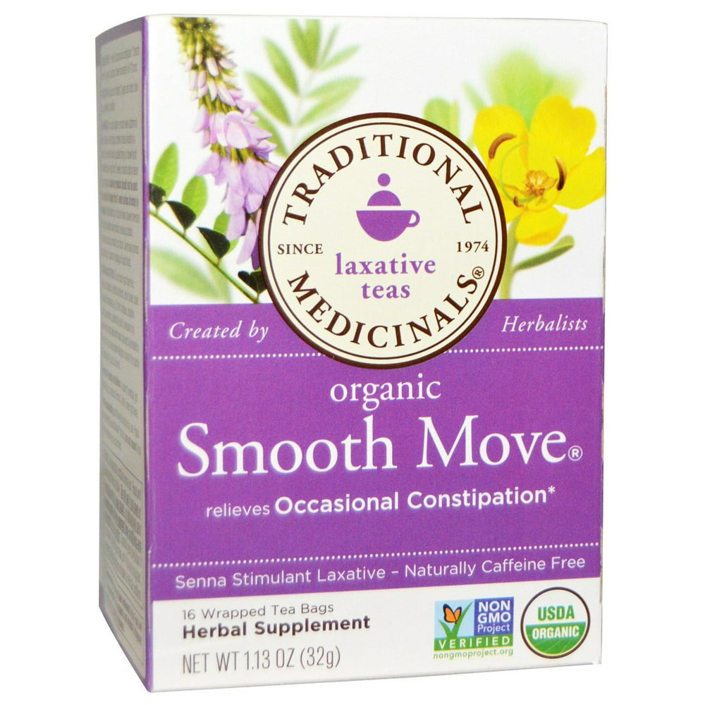 Traditional Medicinals, Laxative Teas, Organic Smooth Move, Senna Stimulant Laxative, Naturally
