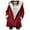 #0-Red, variant on Patlollav Womens Coats Plus Size Solid Plus Velvet Coat Long Sleeve Horn Buckle Pocket Overcoat Jackets