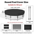 thumbnail image 2 of Cubierta de piscina Safana redonda de 16 pies para invierno, resistente a la rotura, negra, 2 of 8