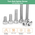 thumbnail image 4 of Uxcell 10-Pack Tornillos de Cabeza de Enchufe M5x65mm 0.8mm de Paso de Acero Inoxidable para Desmalezadora y Motosierra [Plata], 4 of 6