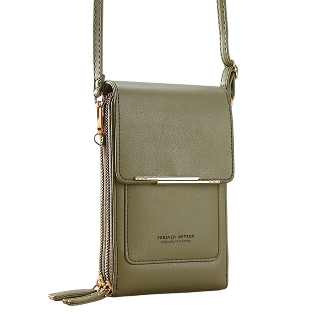 Bolso Bandolera Cuero Impermeable para Mujer para El Ocio Diario (verde Oliva)