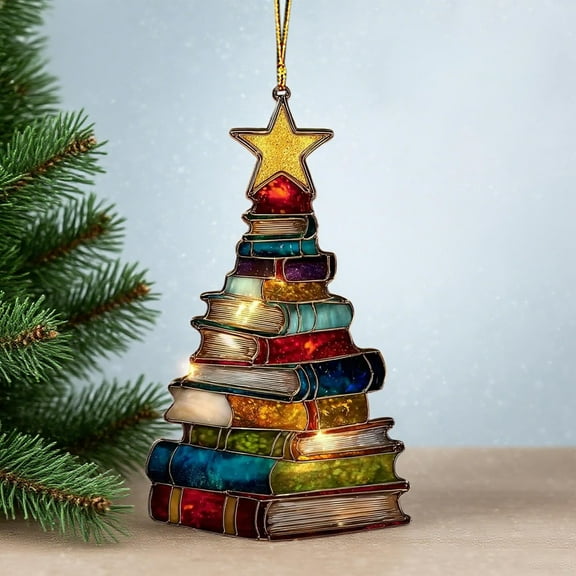 Eliaeconx Wall Hanging Ornaments, Christmas Book-Shaped Door Decor, Festive Themed Ornament, Holiday Decoration for Wall, Door, Home Holiday Display, A