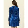 thumbnail image 4 of DARING DIVA Prom Choker Neck High Waist Velvet Mini Dress M Royal Blue, 4 of 5