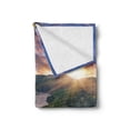 thumbnail image 2 of Nature Soft Flannel Fleece Throw Blanket, Rising Sun over Calm Riverbed with Trees and Meadows Shrubs Hillside Cloudy Sky, Cozy Plush for Indoor and Outdoor Use, 70" x 90", Multicolor, by Ambesonne, 2 of 5