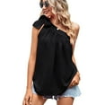 thumbnail image 2 of IROINNID Womens Sexy Tank Tops Solid Diagonal Shoulder Sleeveless Casual Tank Tops On Sale, 2 of 2