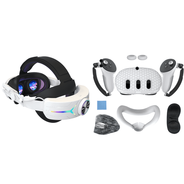 Correa para La Cabeza VR Ajustable RGB 8000mAh Recargable Meta Quest 3 (gris Oscuro)